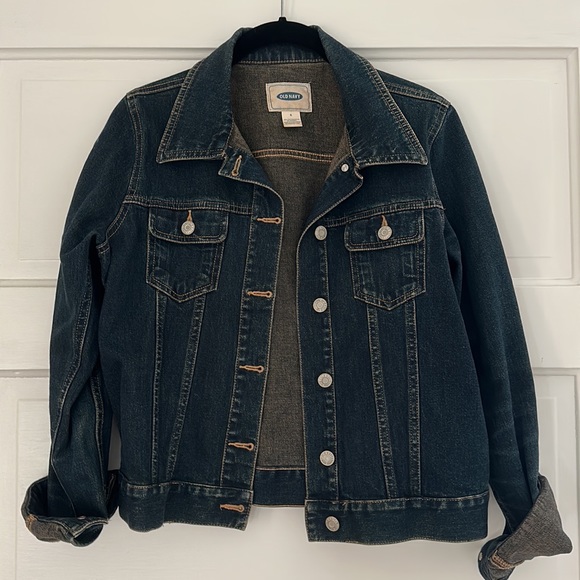 Old Navy jean jacket. Dark wash. - Picture 1 of 5